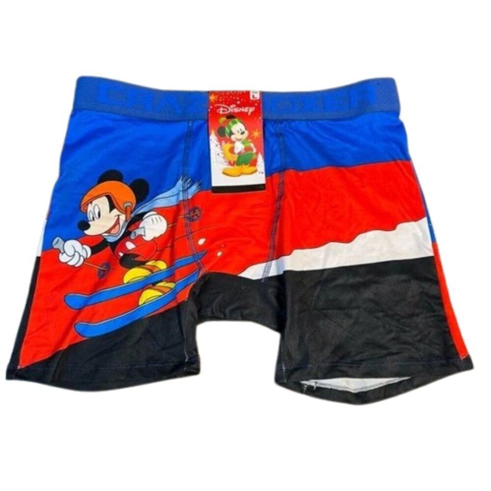 Disney NWT Mickey Mouse Skiing‎ Crazy Boxers Boxer Briefs LARGE